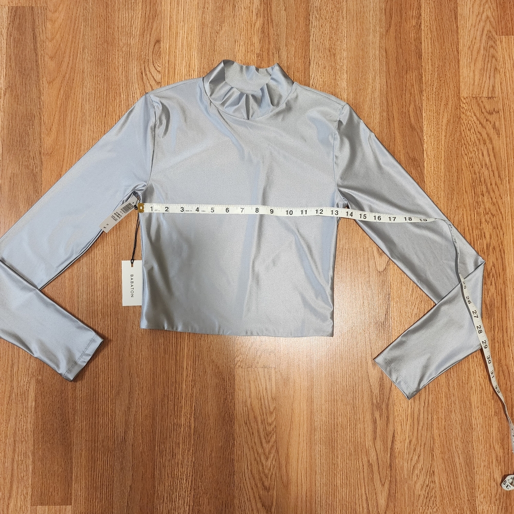 Babaton Satinette Mockneck Longsleeve Silver